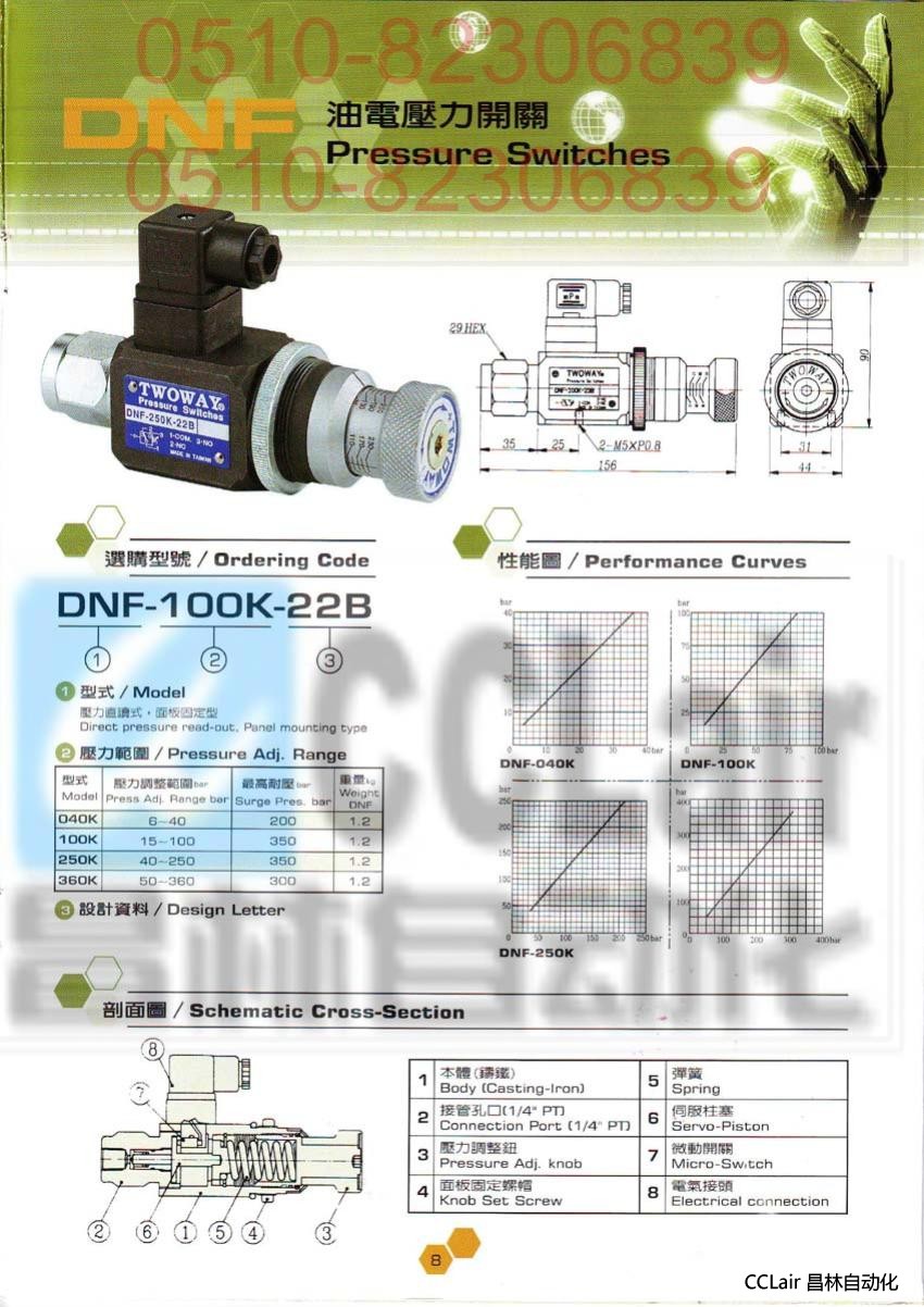 DNF-040K-22B  DNF-100K-22B   TWOWAY 油電壓力開(kāi)關(guān)