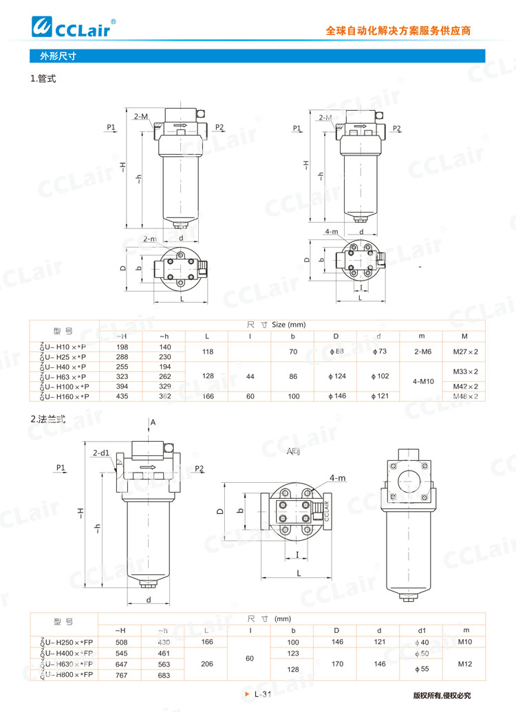 ZU-H、QU-H系列壓力管路過(guò)濾器-3